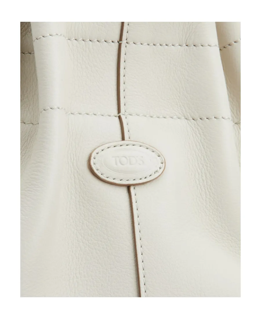 Logo-Patch Leather Bucket Bag