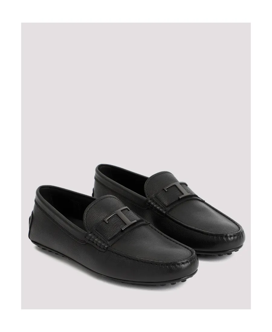 Logo Plaque Almond Toe Loafers