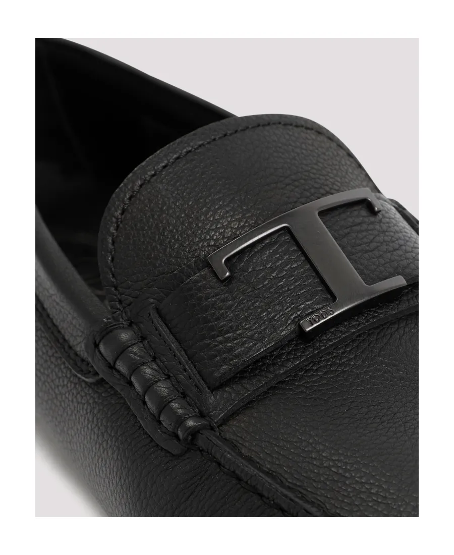 Logo Plaque Almond Toe Loafers