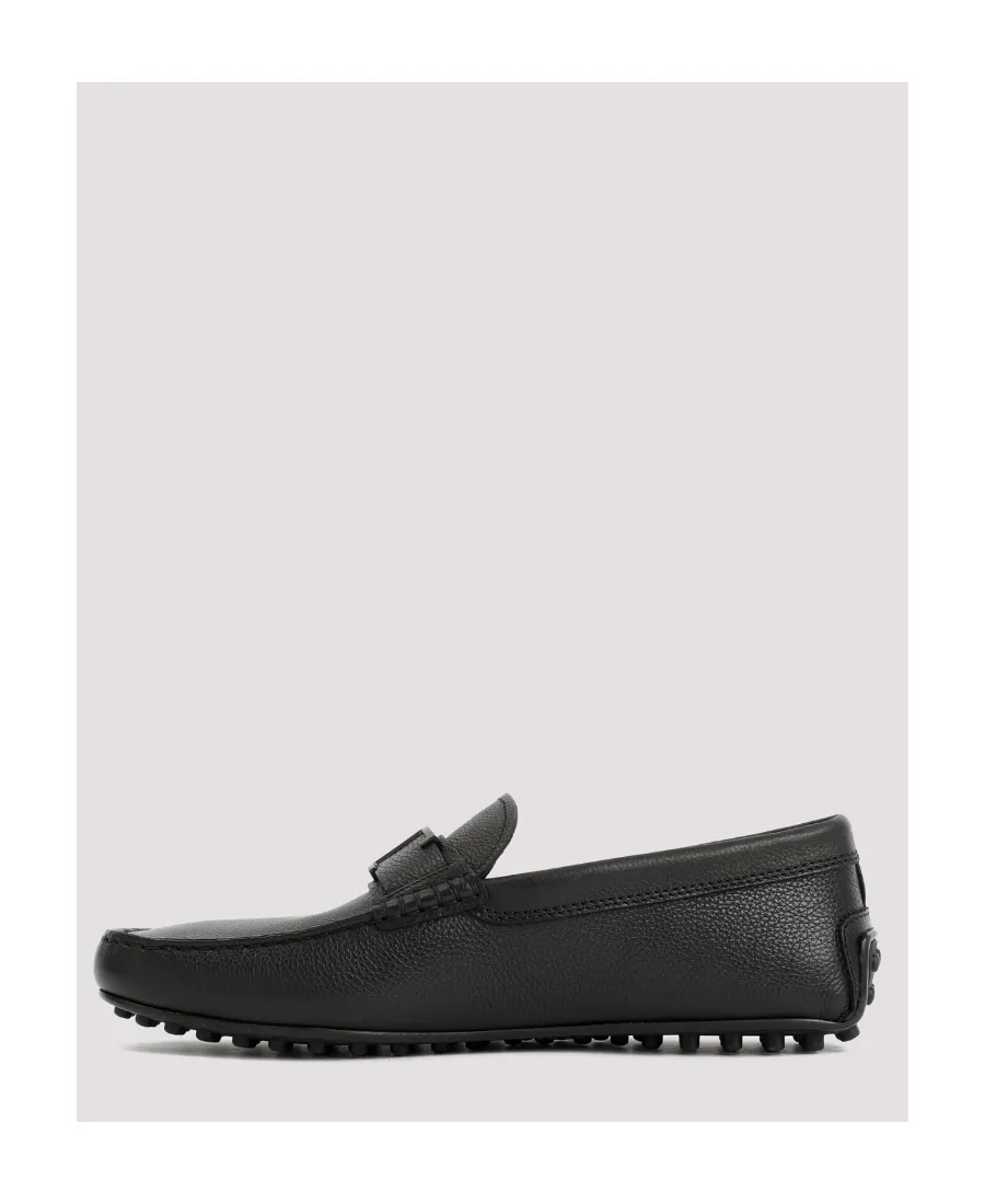Logo Plaque Almond Toe Loafers