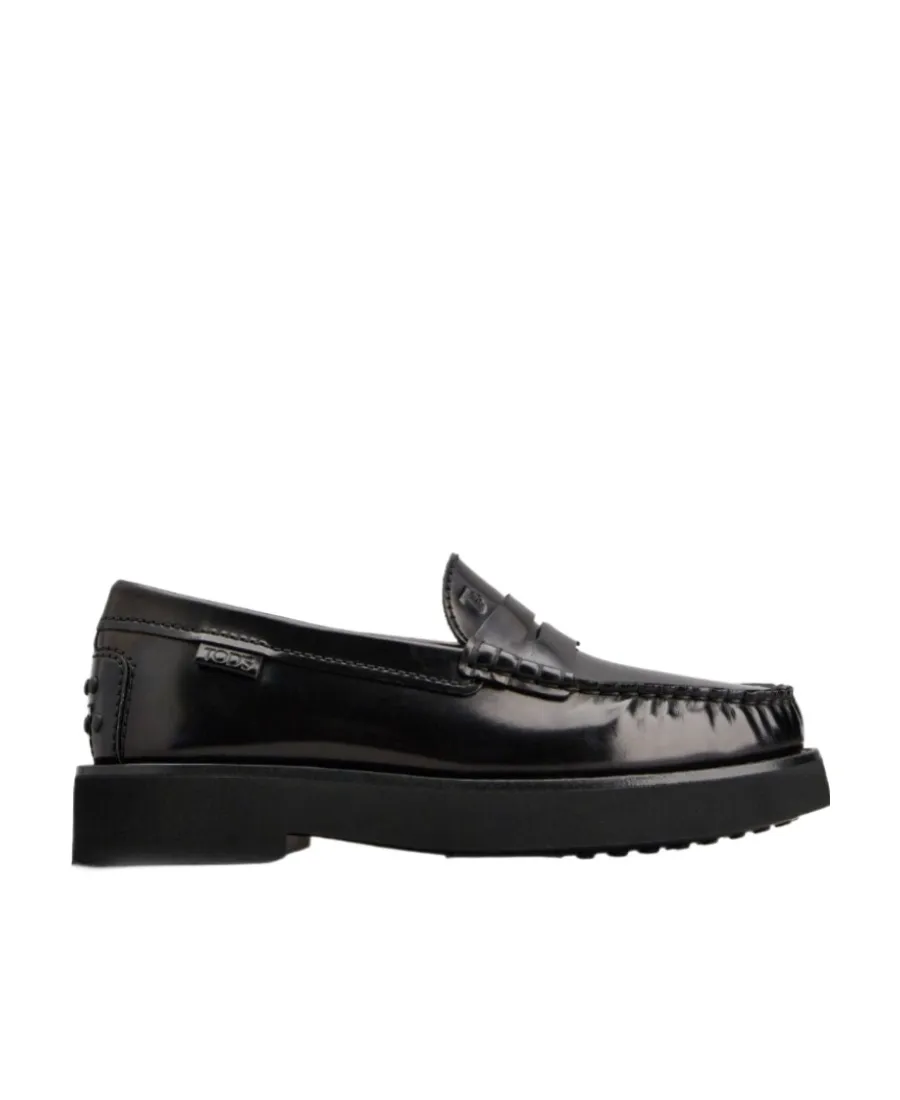 Penny-Slot Round-Toe Loafers