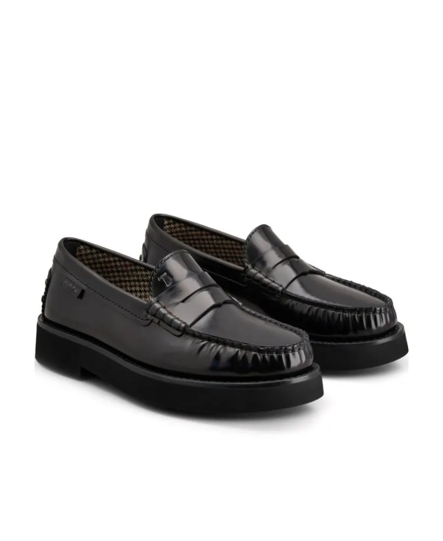 Penny-Slot Round-Toe Loafers