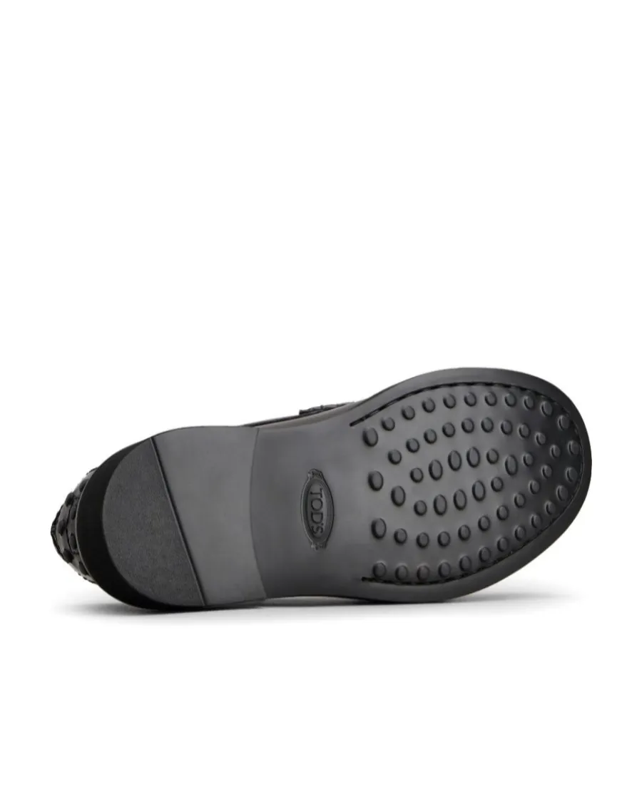 Penny-Slot Round-Toe Loafers