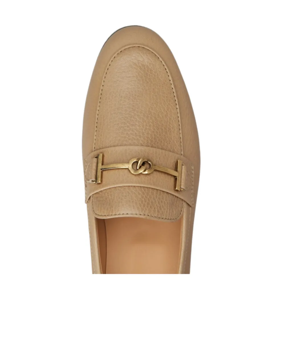 Logo Plaque Almond Toe Loafers