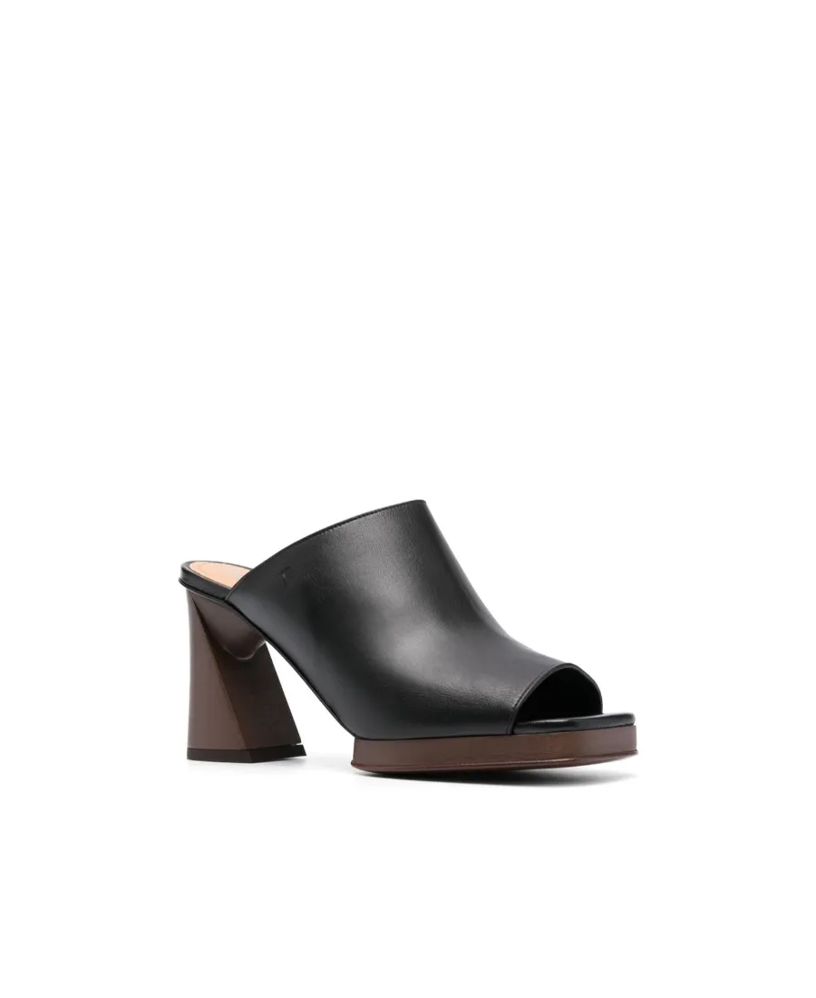 Platform 95Mm Leather Mules