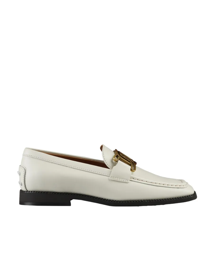 Leather Chain-Link Detail Loafers