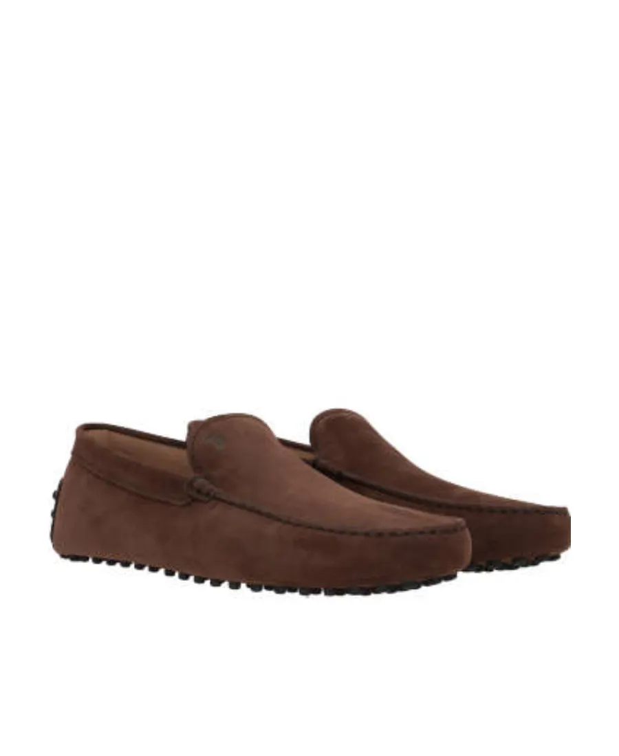 Logo Embroidered Round Toe Loafers
