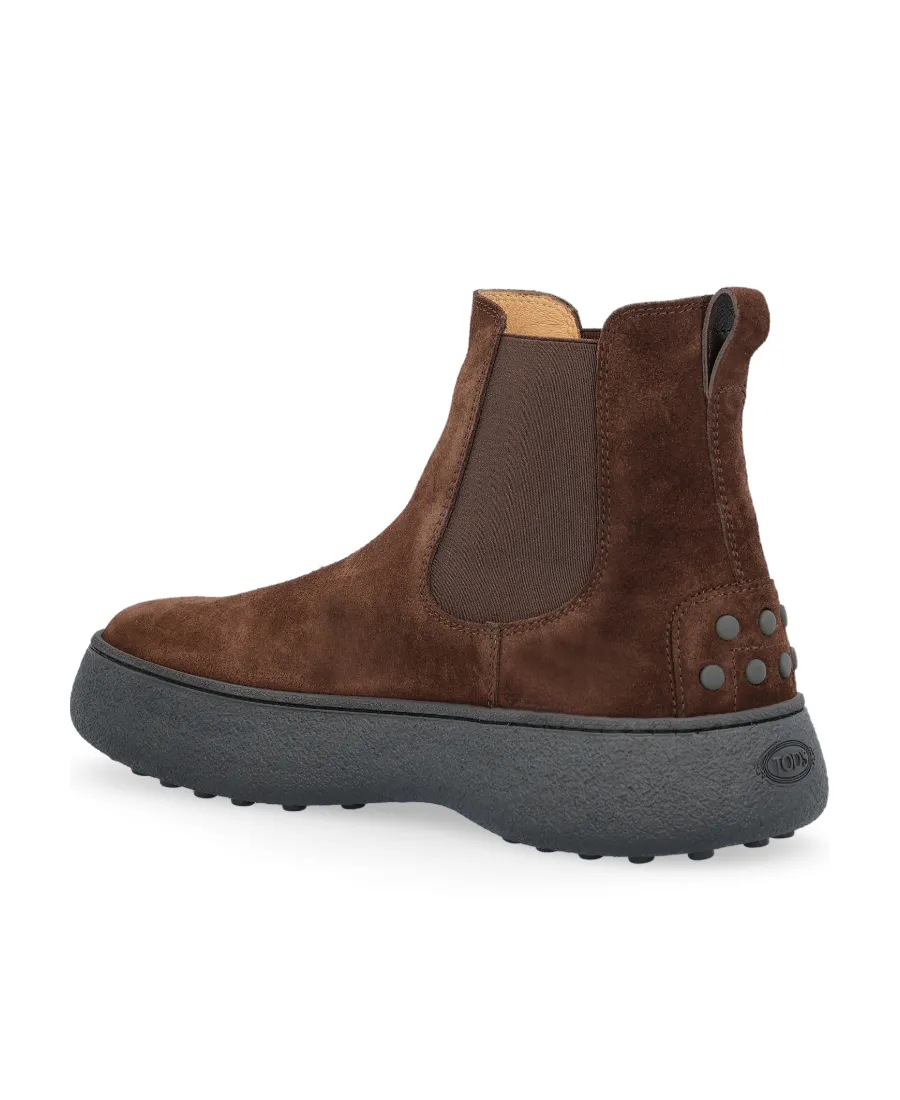 Flatform Round-Toe Ankle Boots