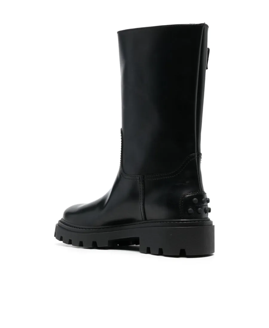 Buckle-Detailed Round-Toe Boots