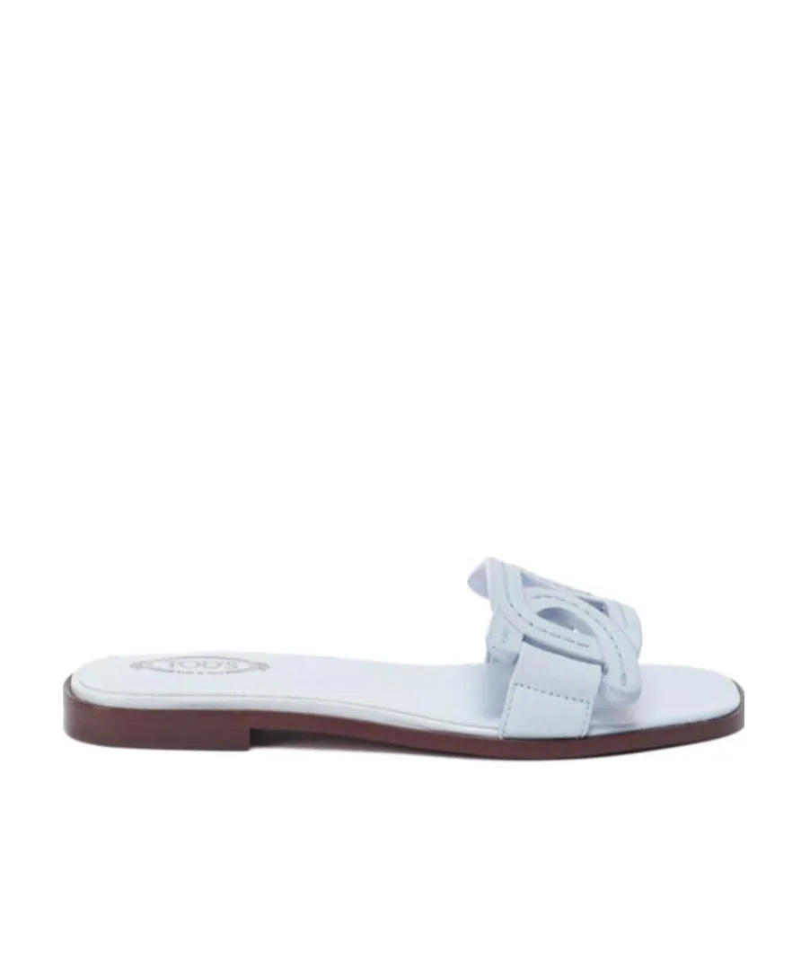 Leather Chain-Motif Sandals