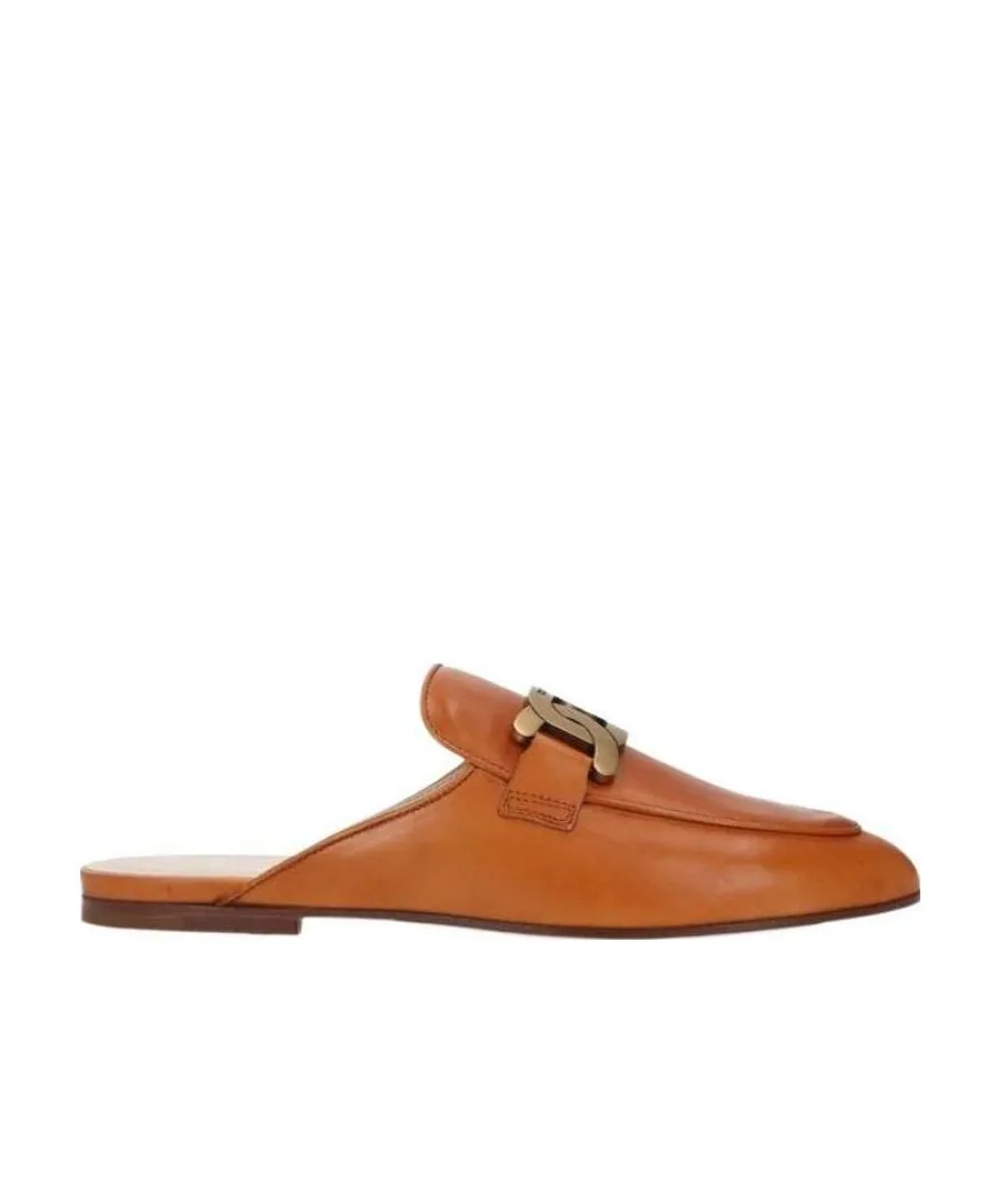Chain-Link Leather Mules