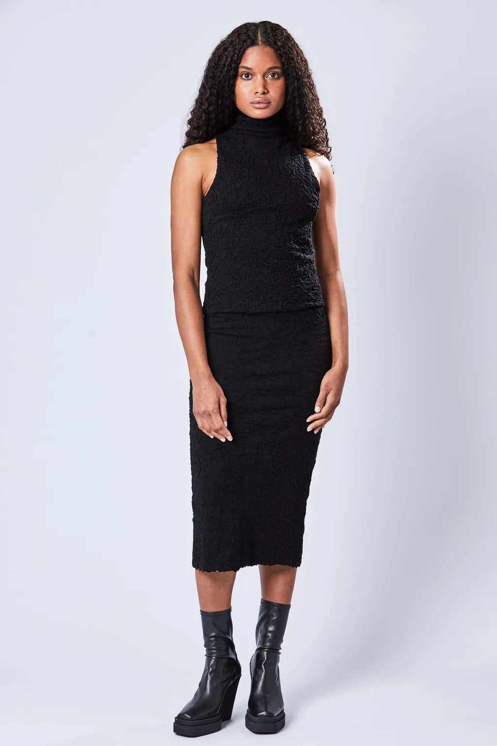Crinkled-Finish Tank Top
