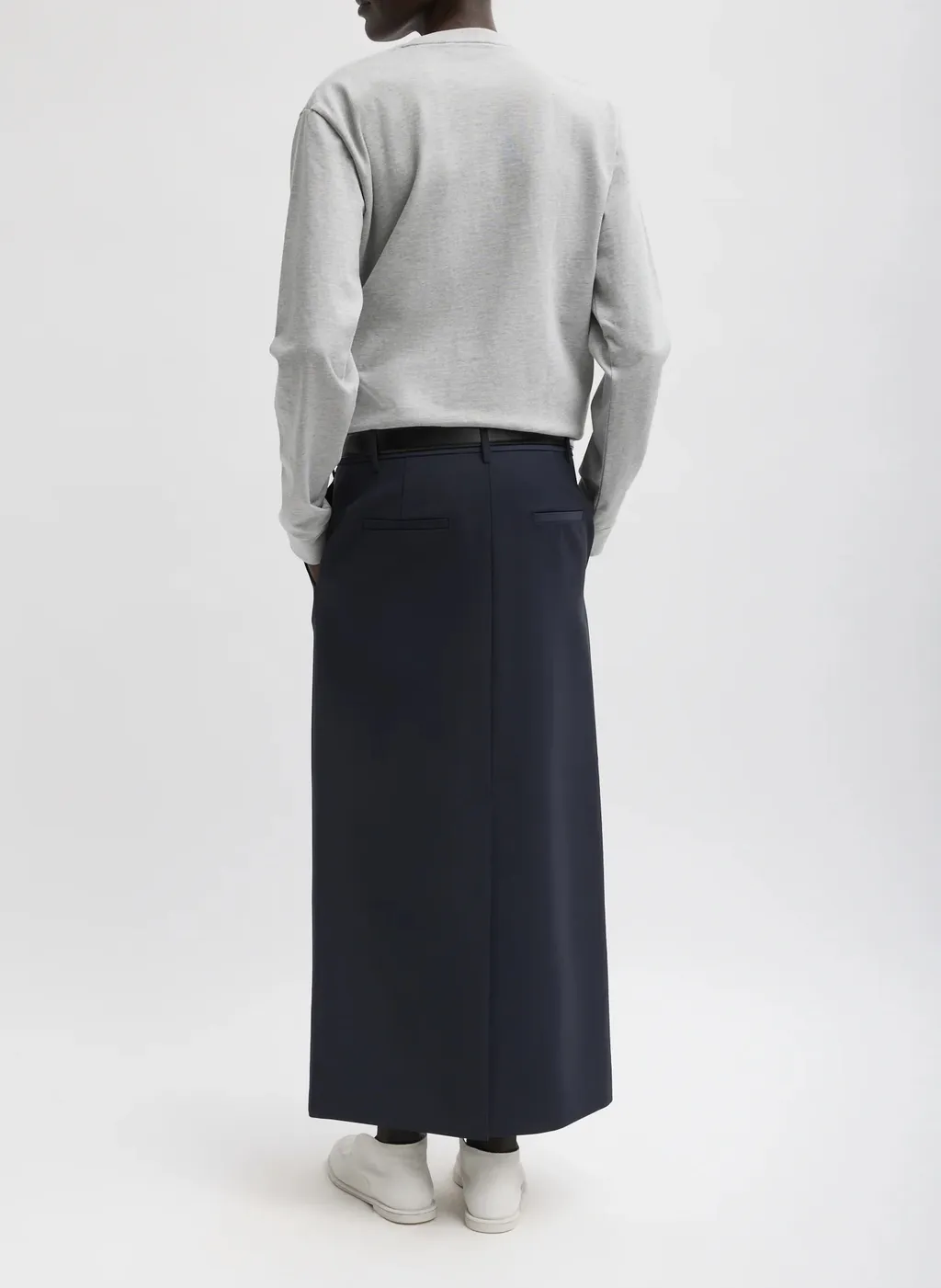 Rear-Vent Midi Skirt
