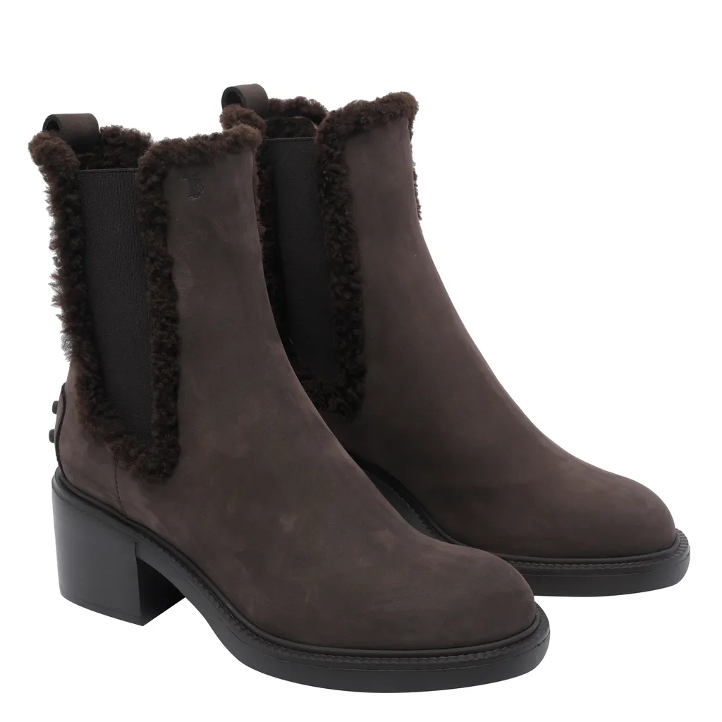Teddy Detailed Heeled Ankle Boots