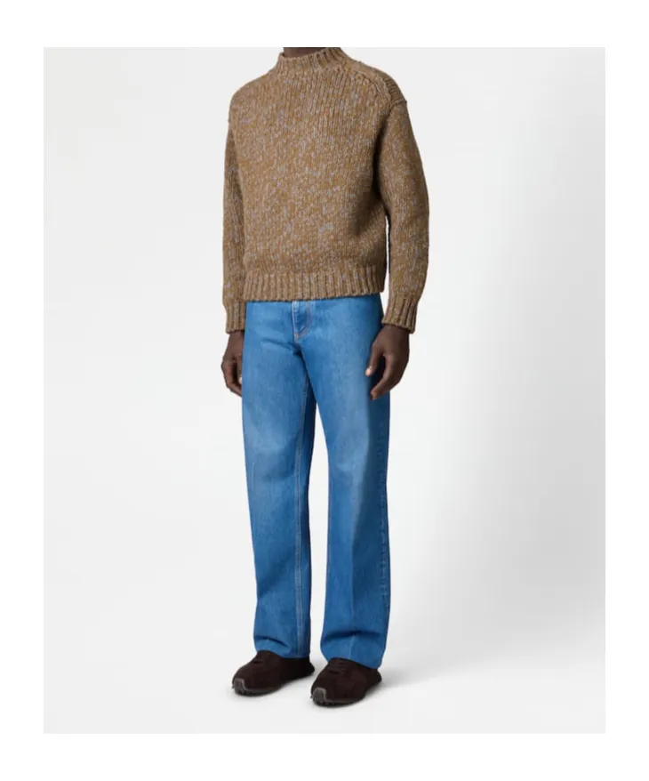 Leather-Patch Five-Pocket Jeans