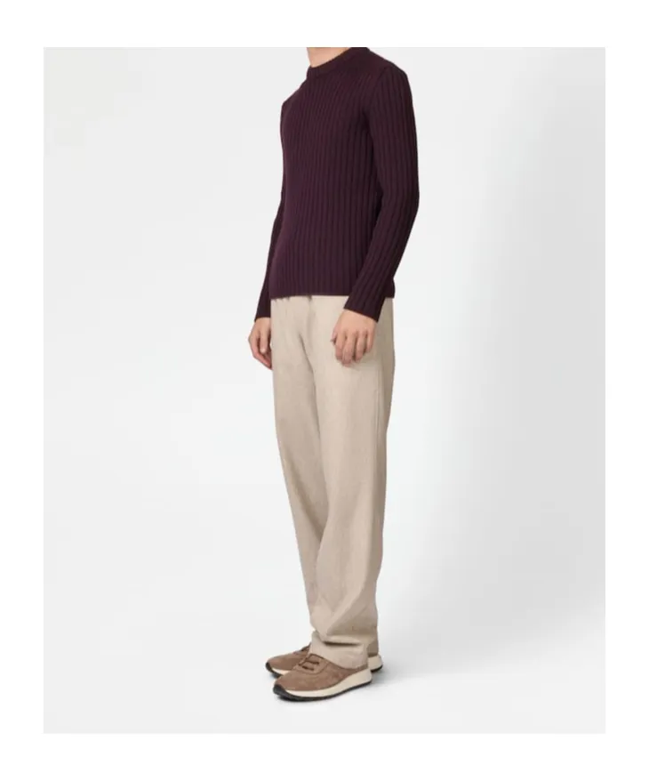 Ribbed Crew-Neck Sweater
