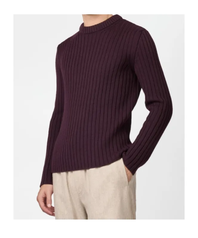 Ribbed Crew-Neck Sweater