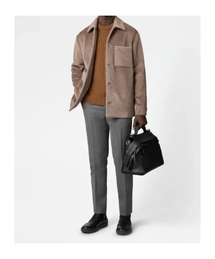Loose-Fit Wool Shirt Jacket