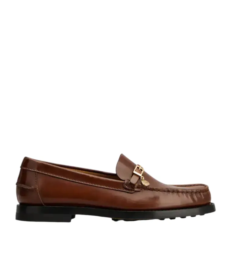 Logo Pendant Buckle Detailed Loafers