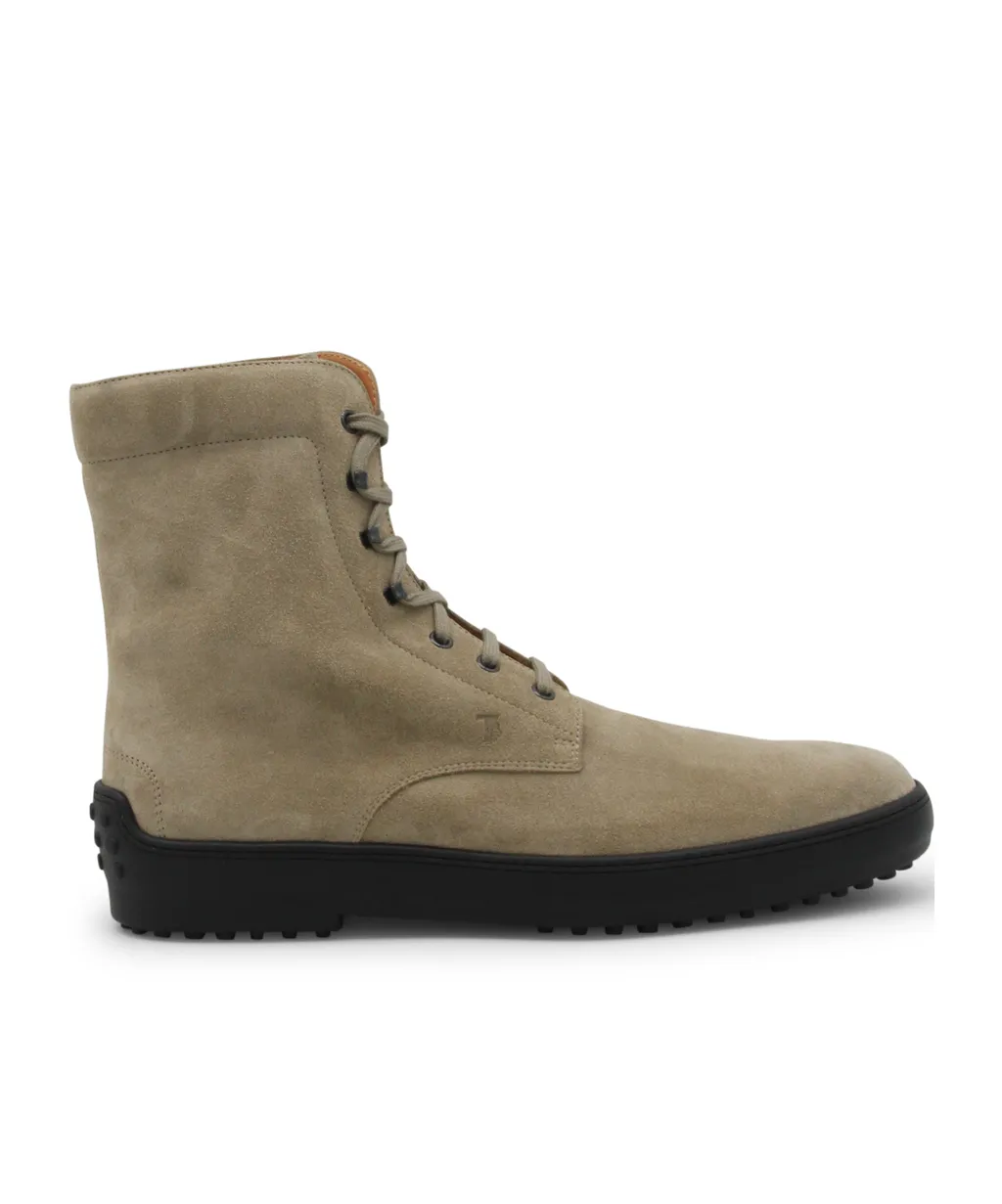 Suede Combat Boots