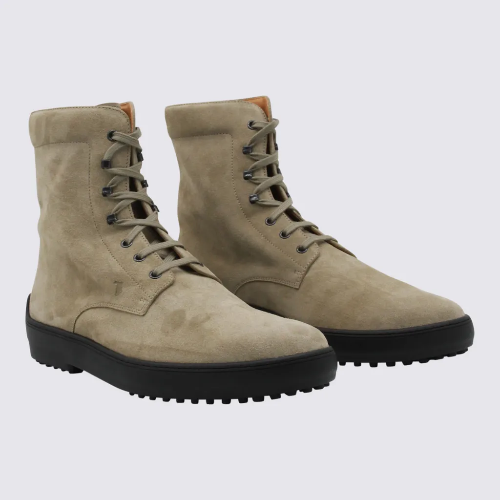 Suede Combat Boots