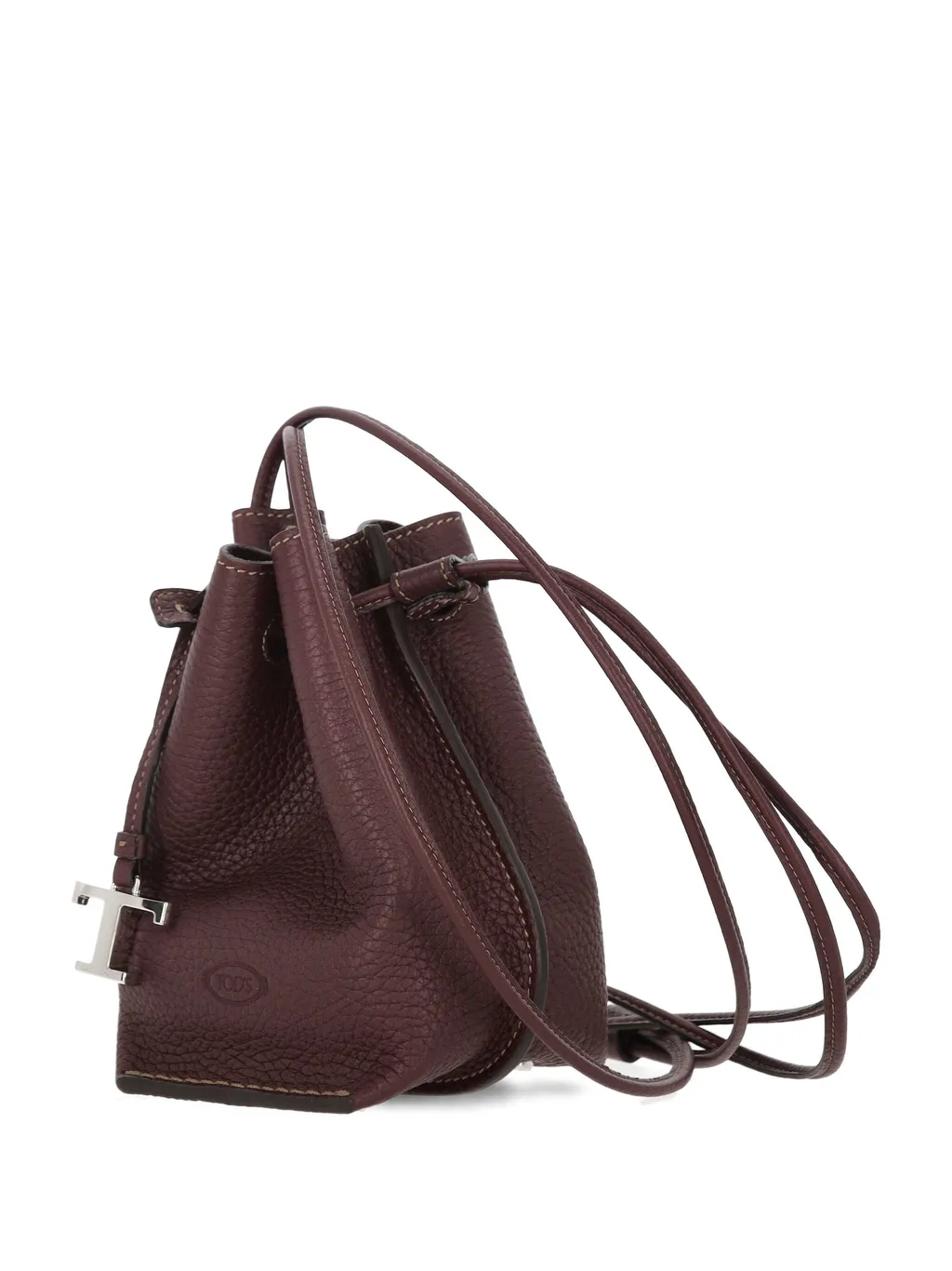 Drawstring Leather Bucket Bag