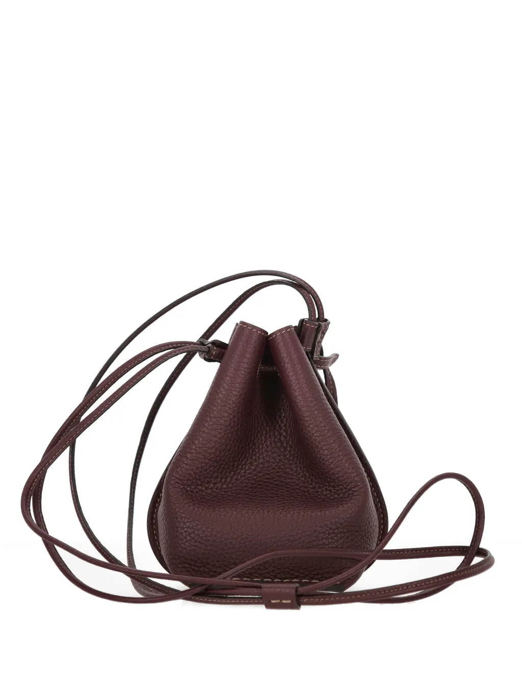 Drawstring Leather Bucket Bag