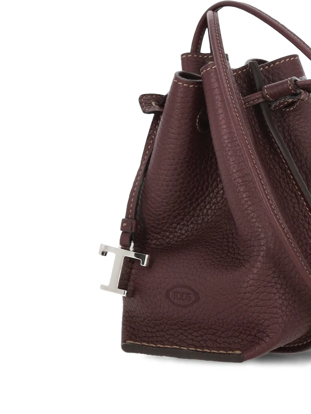 Drawstring Leather Bucket Bag