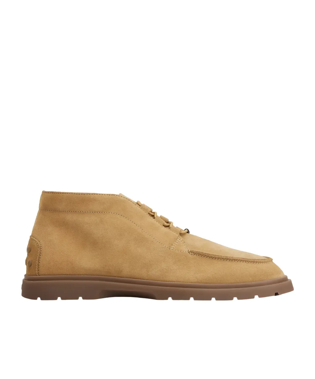 Suede Elastic-Lace Desert Boots