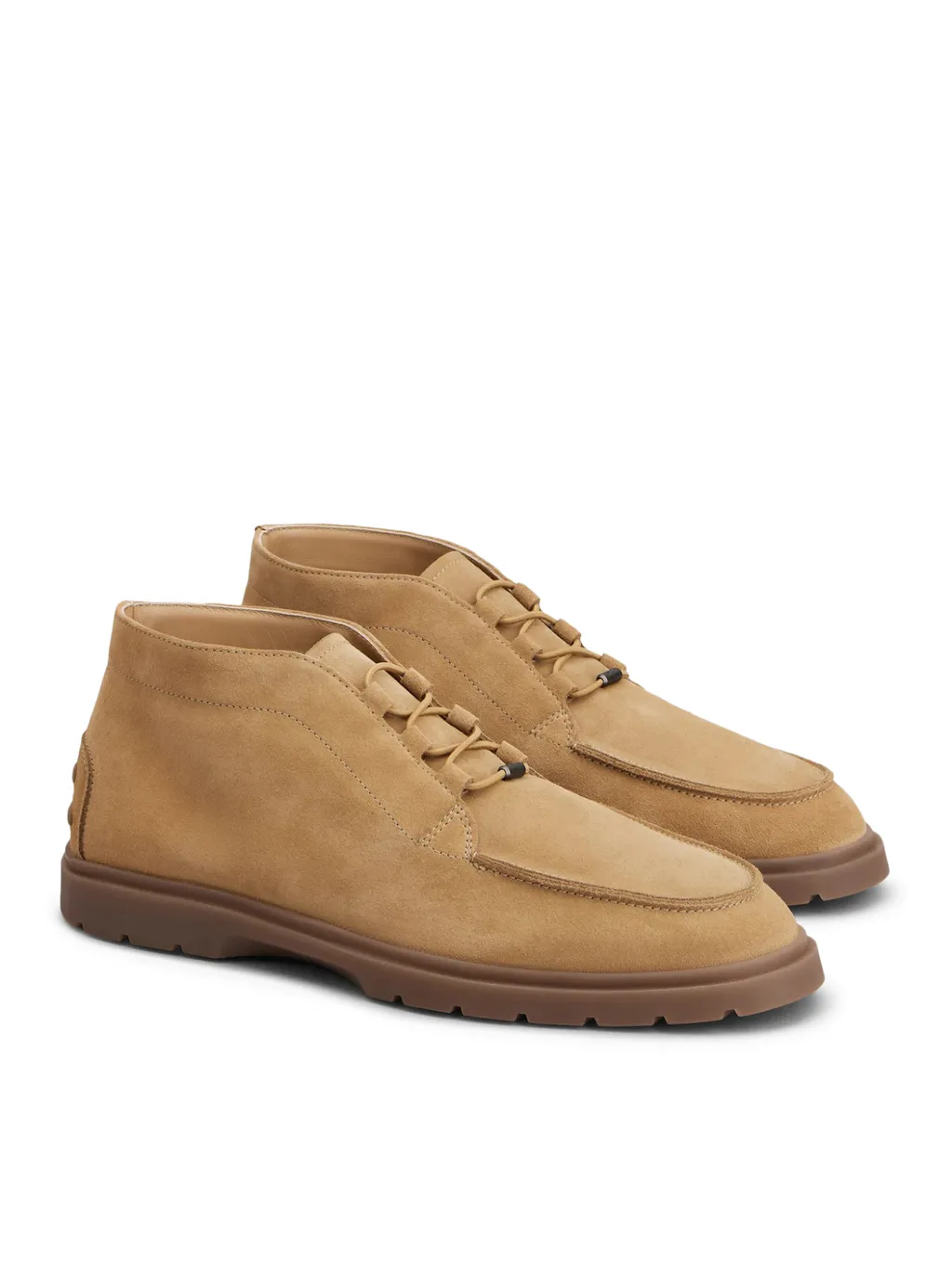 Suede Elastic-Lace Desert Boots