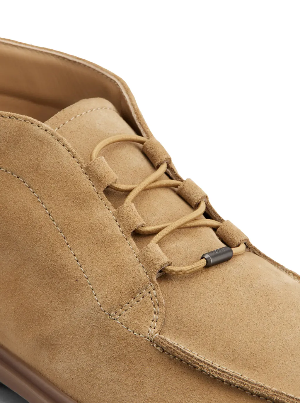Suede Elastic-Lace Desert Boots