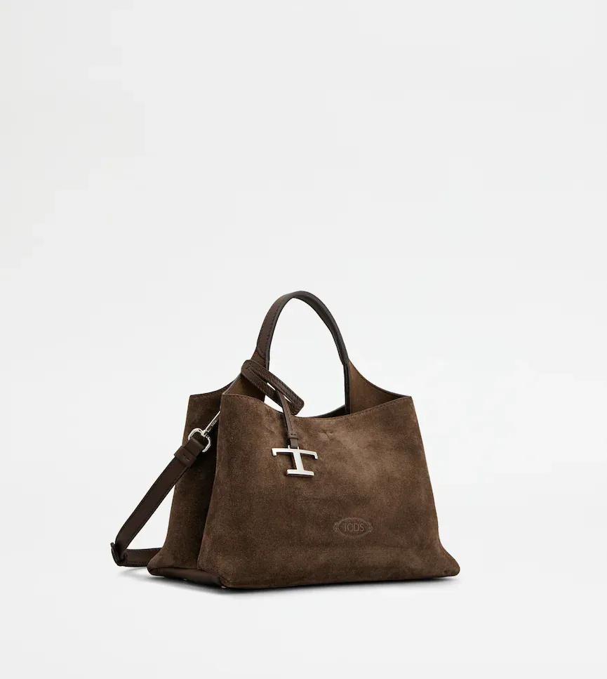 Suede Top-Handle Tote Bag