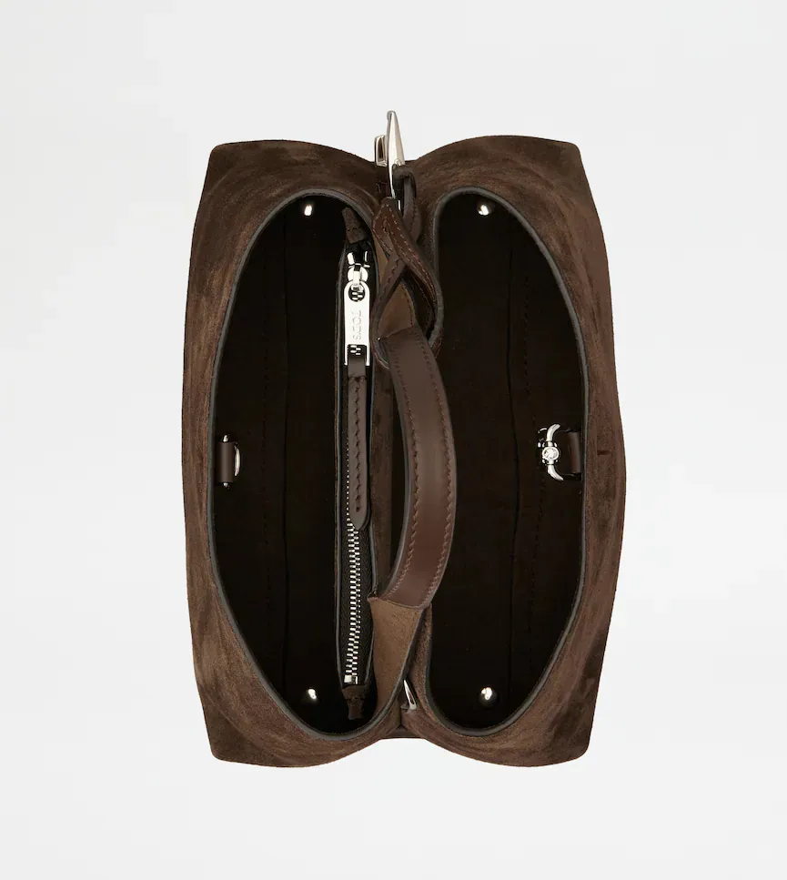 Suede Top-Handle Tote Bag