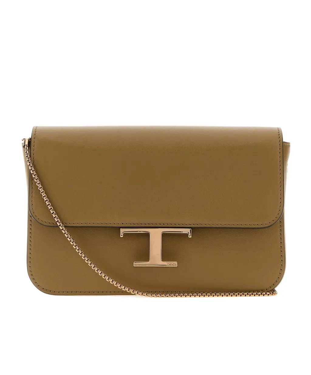 T Logo Chain Shoulder Bag