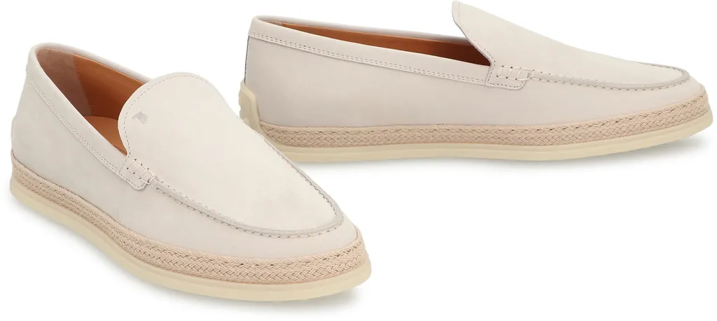 Leather Rope-Trimmed-Sole Loafers