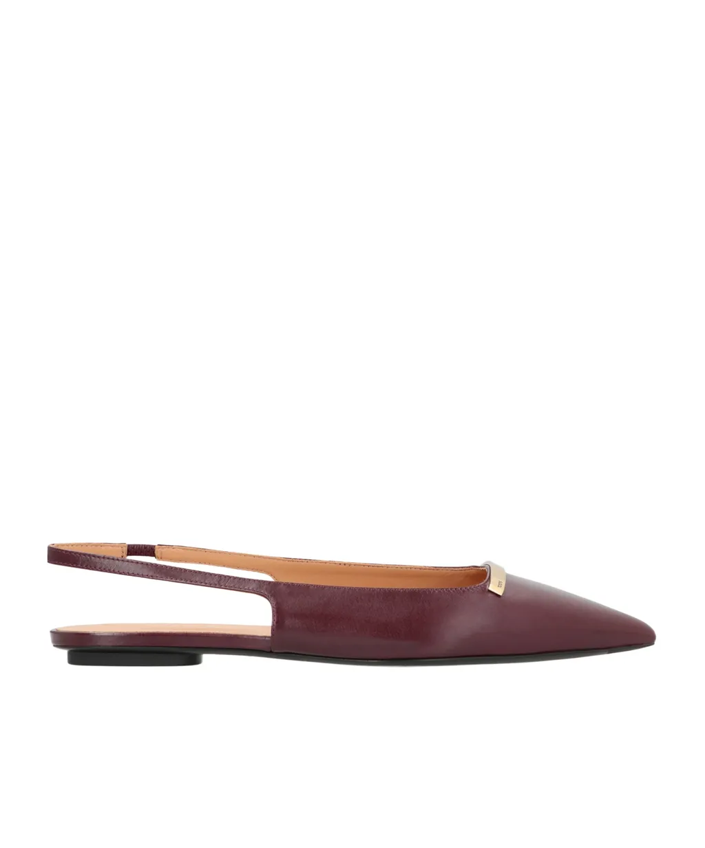 Pointed-Toe Slingback Ballet Flats