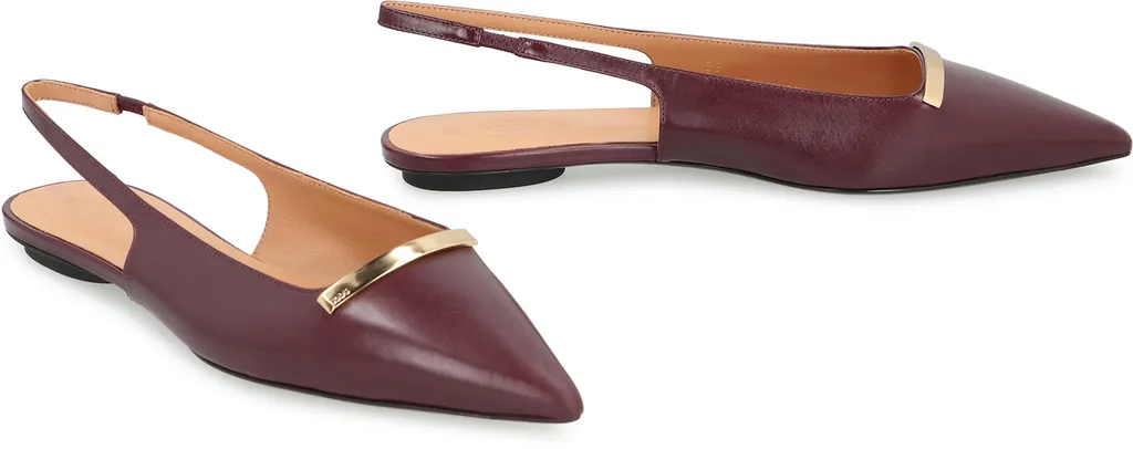 Pointed-Toe Slingback Ballet Flats