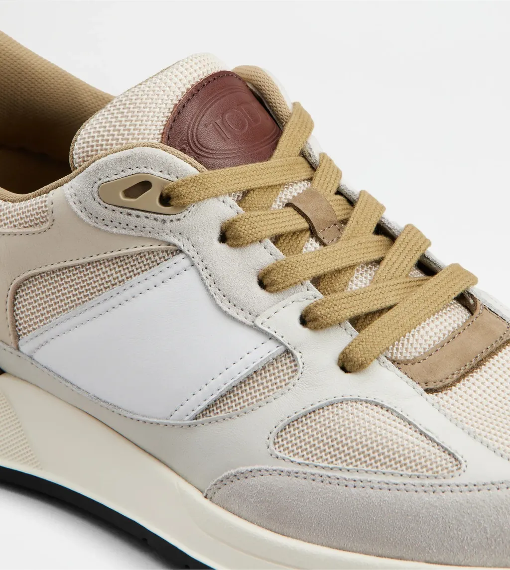 Panelled Lace-Up Sneakers