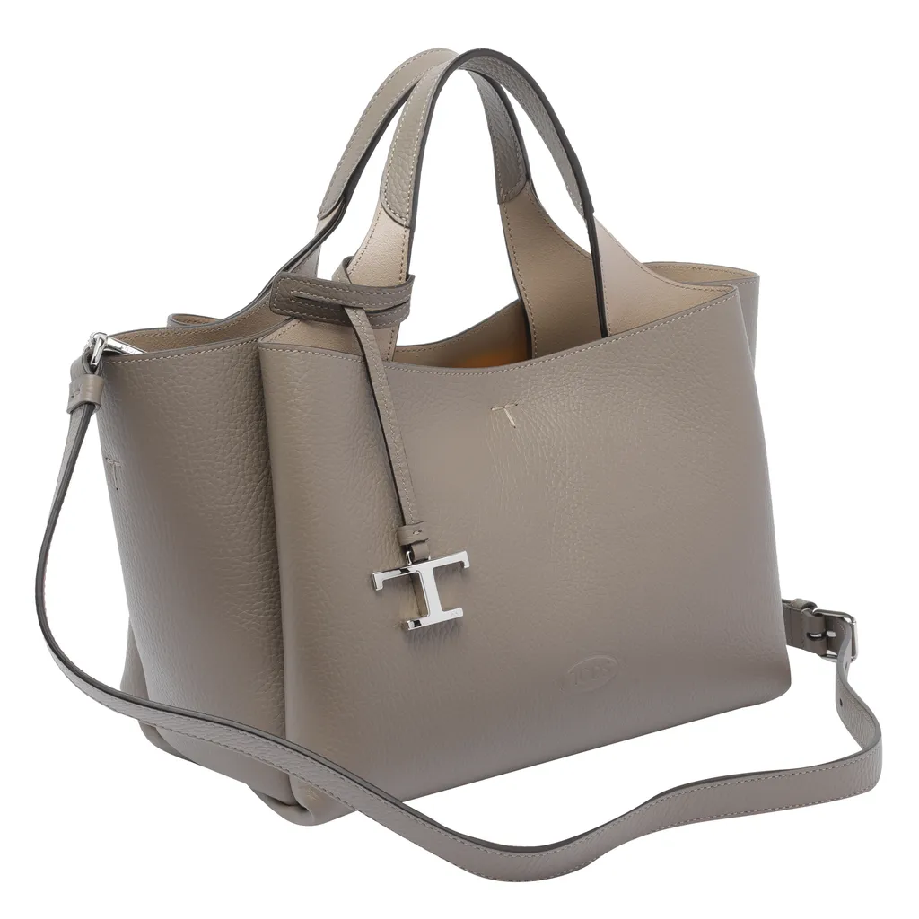 T-Logo Leather Tote Bag