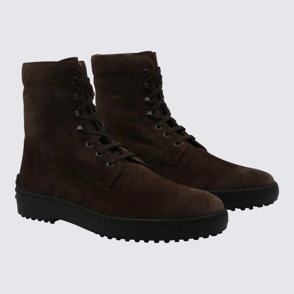 Suede Combat Boots