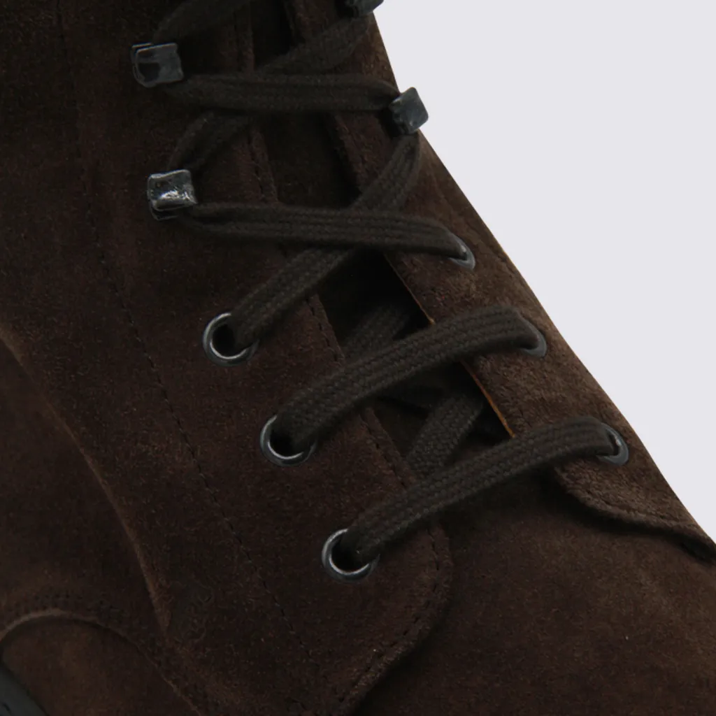 Suede Combat Boots