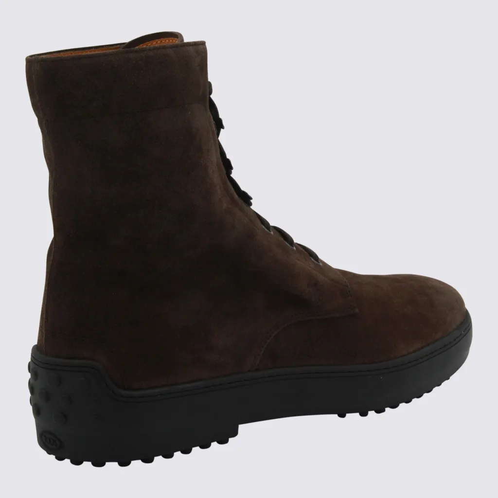 Suede Combat Boots
