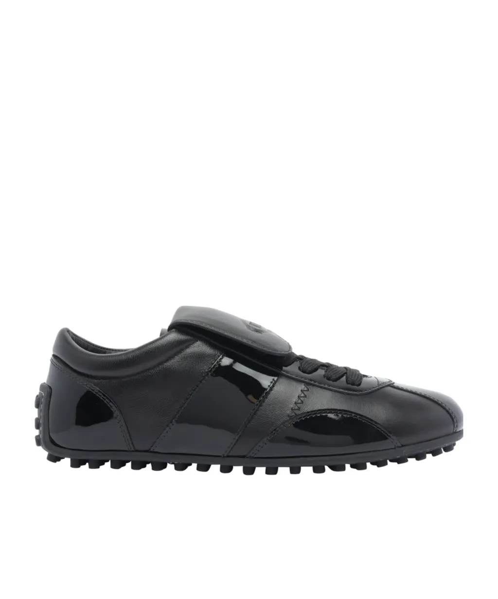 Leather Lace-Up Low-Top Sneakers