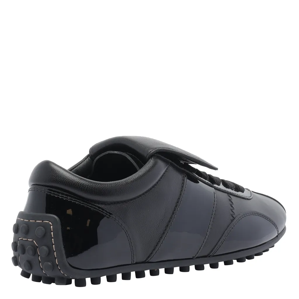 Leather Lace-Up Low-Top Sneakers