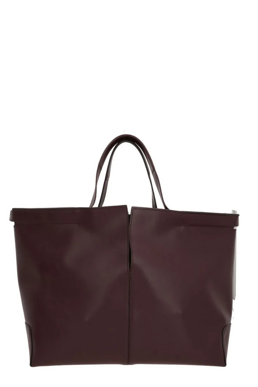 Slit-Detailed Top Handle Bag