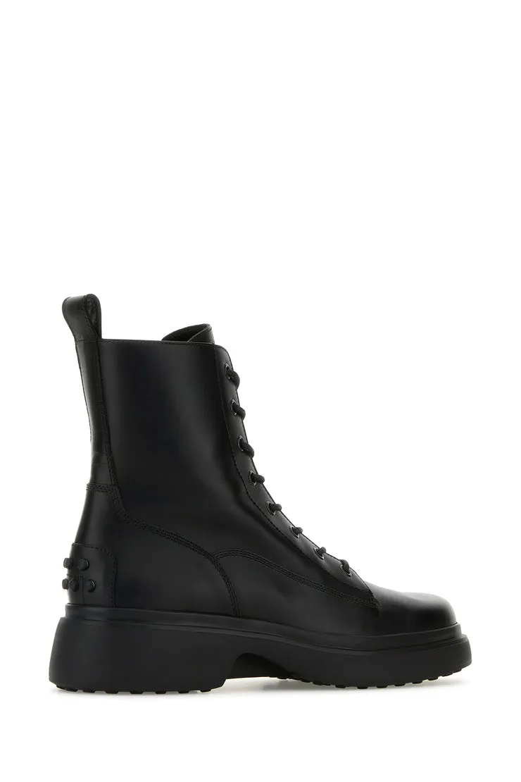 Round-Toe Lace-Up Boots