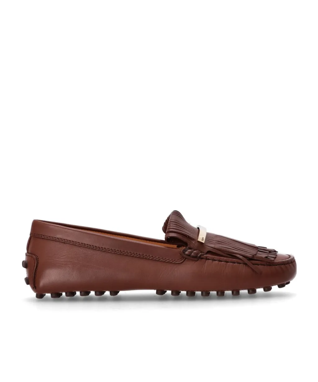 Fringe-Detail Leather Loafers