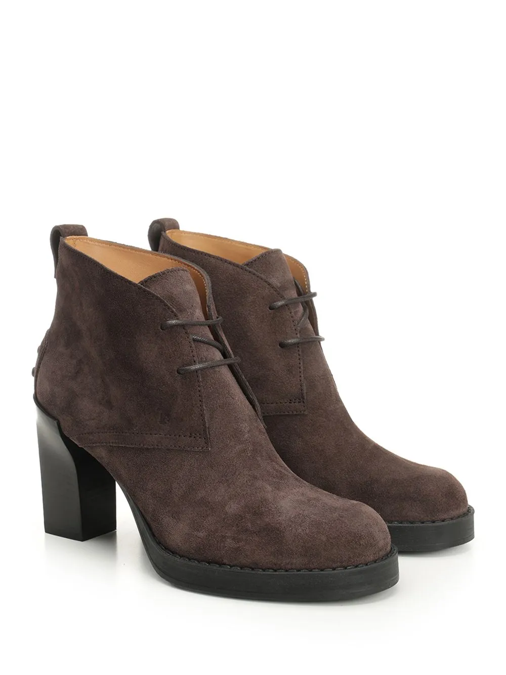 Round-Toe Lace-Up Ankle Boots