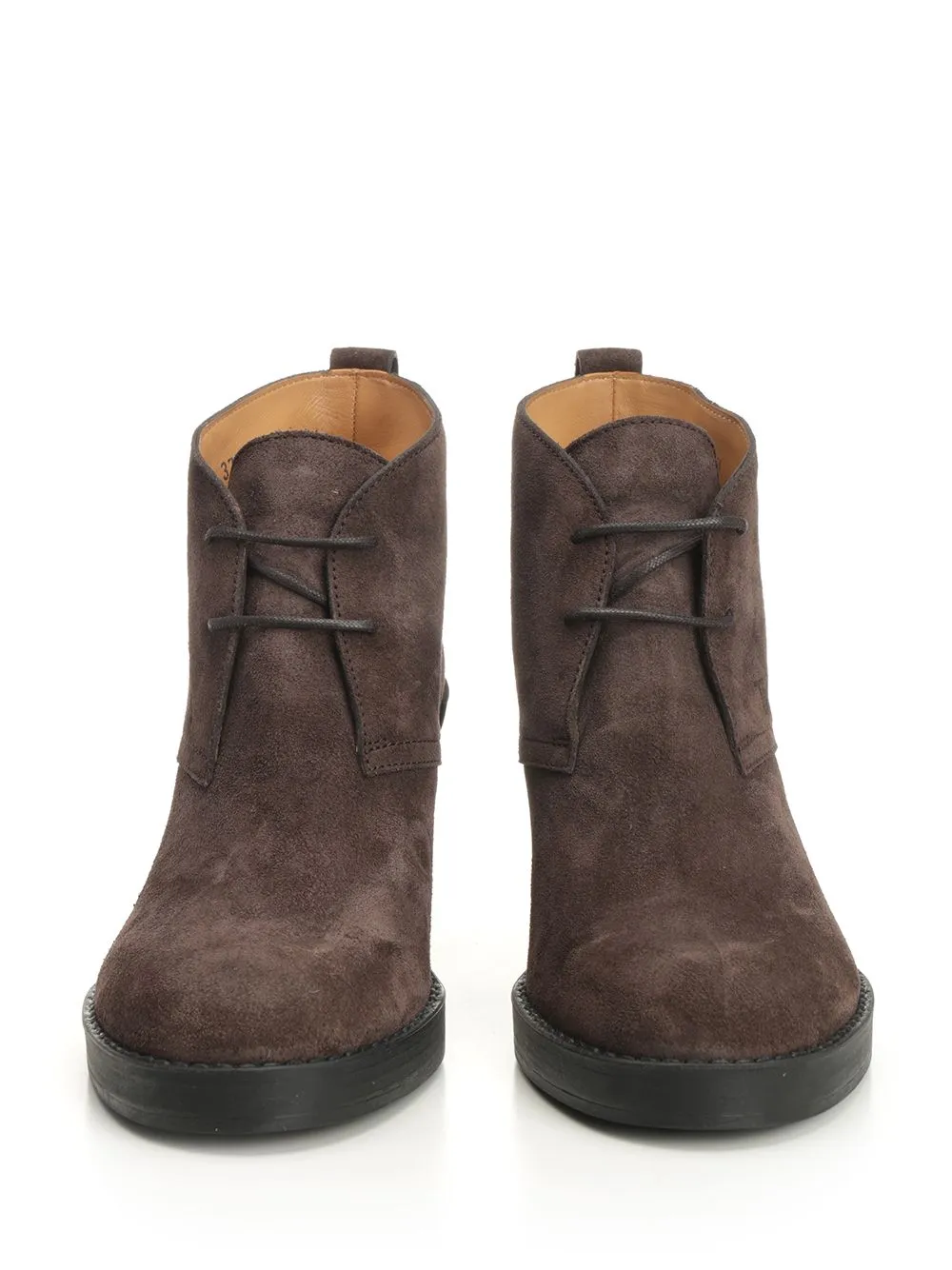 Round-Toe Lace-Up Ankle Boots