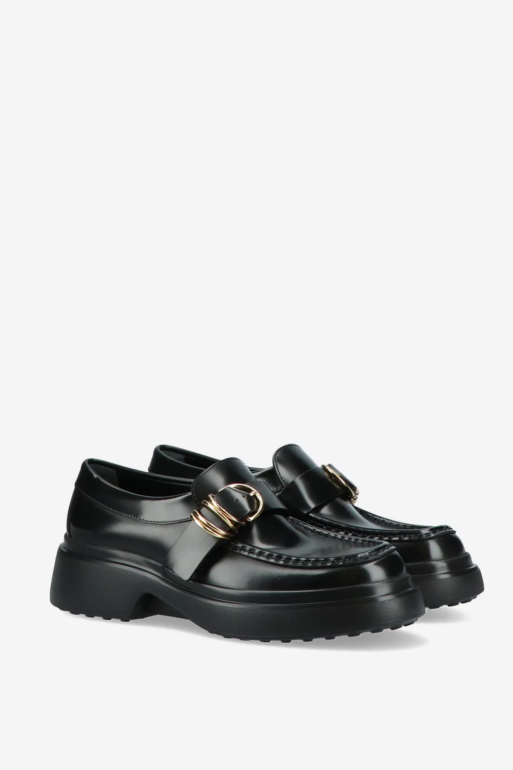 Rings Buckle Slip-On Loafers
